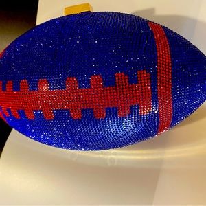 COPY - Cute blue and red crystal bling football purse or clutch